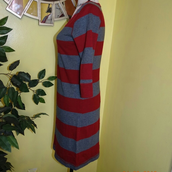 Mossimo Gray Burgundy Stripped Dress - Picture 2 of 4